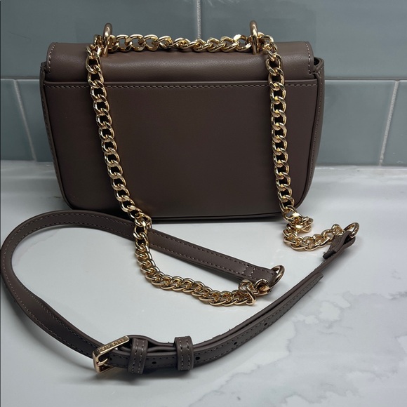 Anne Klein Taupe Crossbody Bag with Gold Chain NWT - Picture 6 of 7